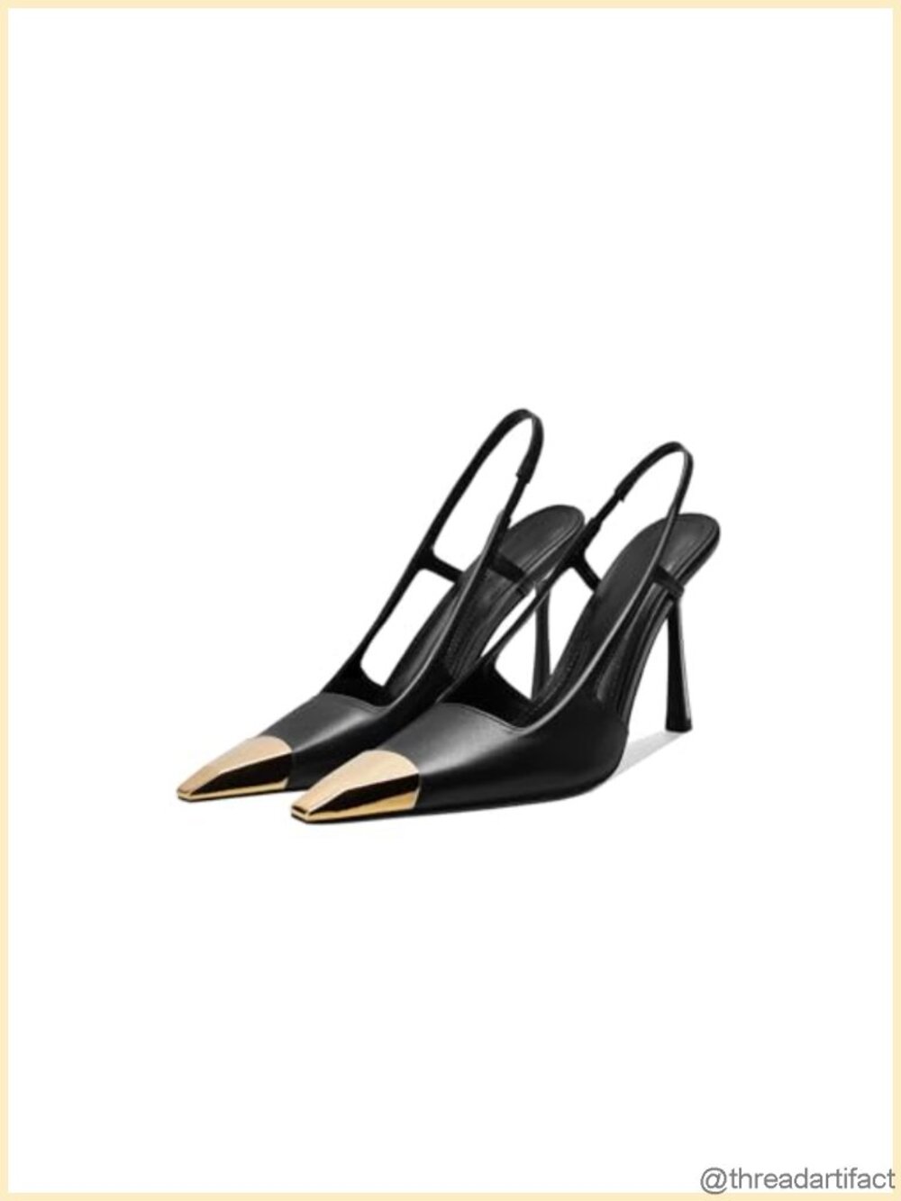 Handcrafted Leather Slingback Stiletto Heel Pointed Toe Pump Shoes for Women